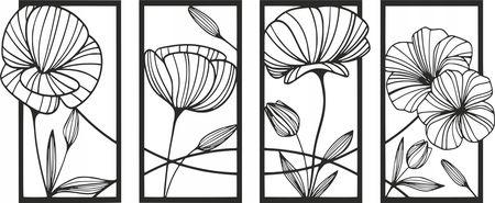 Obraz Ażurowy Dekoracja Ścienna 3D 95X40 Kwiaty