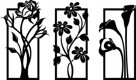 Obraz Ażurowy Dekoracja Ścienna 3D 100X59Cm Kwiaty