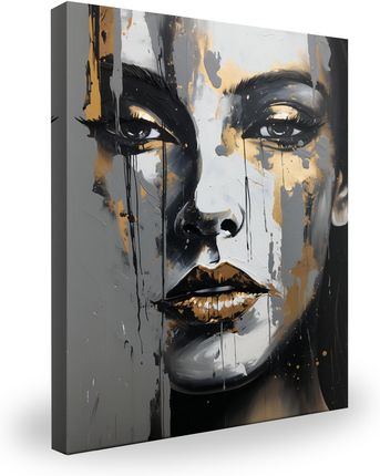 Muralo Obraz Nowoczesny Złoty Portret Kobiety Abstrakcja 70X100