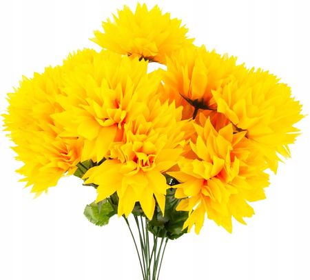 Deko Cv23704 3 Chryzantema Bukiet 12 Kwiatów Sztuczny 50Cm Zółty