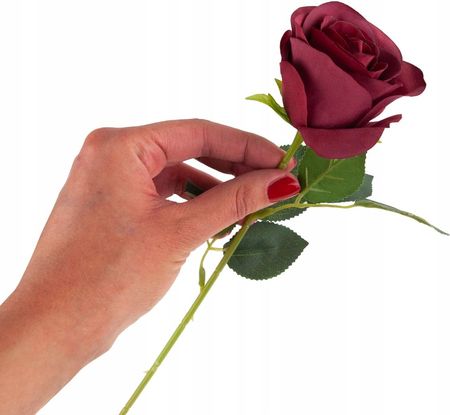 Martom Cv23885 8 Róża Pojedyńcza Jak Żywa Sztuczna Bordo Długa