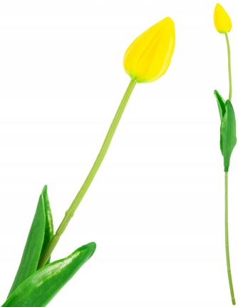 Martom Cv26799 4 Tulipan Sztuczny Gumowany Żółty Piękny Jak Żywy