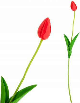 Martom Cv26799 7 Tulipan Sztuczny Gumowany Czerwony Piękny Jak Żywy