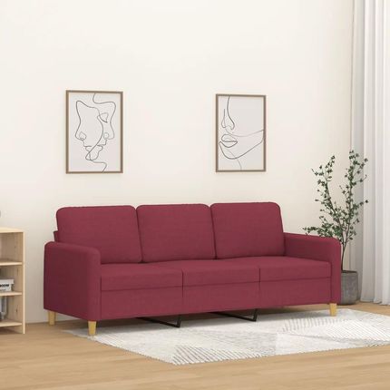 Vidaxl Sofa 3 Osobowa Winna Czerwień 180 Cm,Tapicerowana Tkaniną