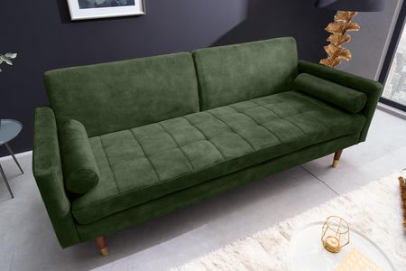 Invicta Interior Sofa Rozkładana Couture 195Cm Zielony Mikrowelur 42493