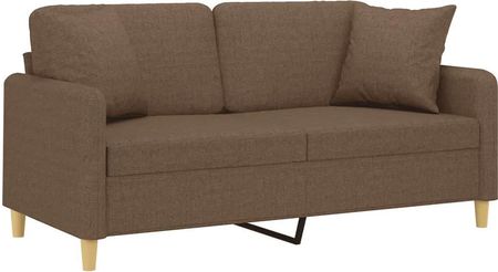 Vidaxl 2 Osobowa Sofa Z Poduszkami Brązowa 140 Cm Tkanina - zdjęcie 2