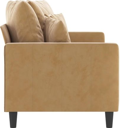 Vidaxl Sofa 2 Osobowa Brązowa 140 Cm Tapicerowana Aksamitem - zdjęcie 2