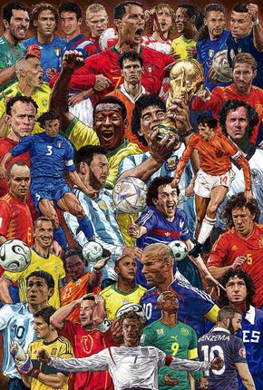 Grupoerik Plakat Na Ścianę Legendary Footballers Plakaty Messi Ronaldo 61X91,5 Cm