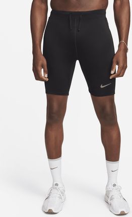 Nike Męskie Legginsy Z Wszytą Biały izną Do Biegania O Długości 1/2 Dri-Fit Fast Czarny