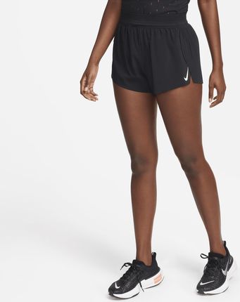 Nike Damskie Spodenki Do Biegania Ze Średnim Stanem I Wszytą Biały izną 8cm Dri-Fit Adv Aeroswift Czarny