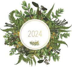 Zdjęcie Kalendarz książkowy 2024 tygodniowy A5 Zielona Sowa Biały - Myślenice