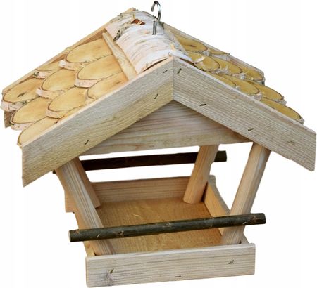 Karmnik Dla Ptaków Drewniany Domek Na Zimę Brzoza