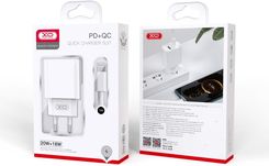 Xo Ładowarka Sieciowa Ce02A Pd 20W Qc 3 0 18W 1X Usb C Biała Kabel Lightning