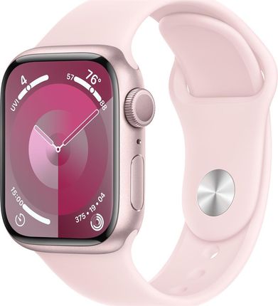 Apple Watch Series 9 GPS Koperta 41mm Z Aluminium W Kolorze Różowym Z Paskiem Sportowym W Kolorze Jasnoróżowym (MR933QIA)