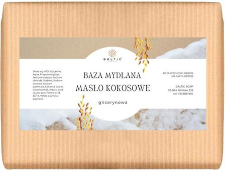 Baltic Soap Naturalna Baza Mydlana Z Masłem Kokosowym Vegan 1kg 1609258785