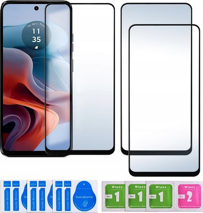 Krainagsm 3X Szkło Hartowane 5D Do Motorola Moto G34 5G Na Cały Ekran Pełne 9H