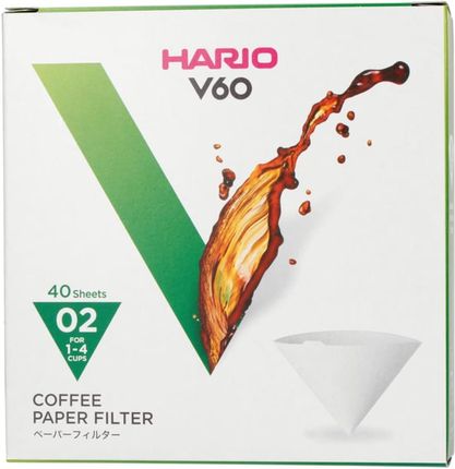 Hario Papierowe Filtry Vcf-02-40M Do Drippera V60-02 40szt.