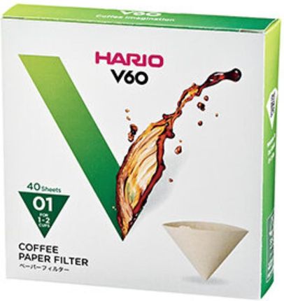 Hario Papierowe Filtry Do Drippera V60-01 Niebielone 40szt. (Vcf-01-40M)