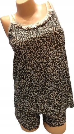Piżama damska krótka na ramiączkach panterka XL