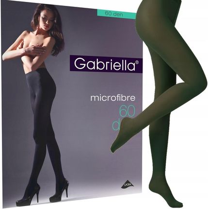 Rajstopy gładkie Microfibra 60 den ciepłe zielone Botigla Gabriella 5
