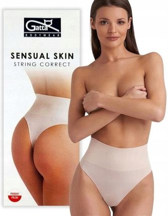 Stringi bezszwowe modelujące Sensual Skin String Correct Gatta Beżowe XL