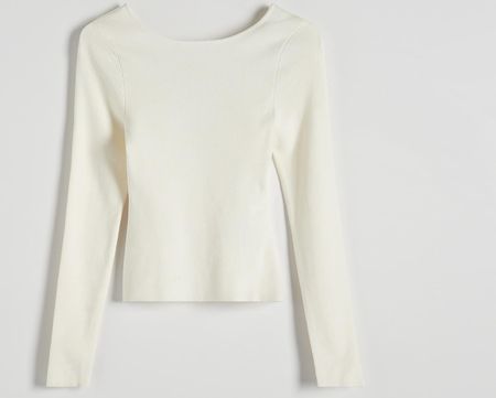 Reserved - Sweter z wiskozy - Kremowy