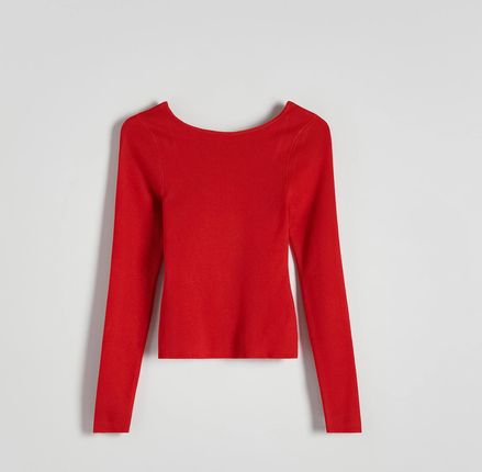 Reserved - Sweter z wiskozy - Czerwony