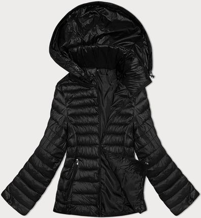 Pikowana kurtka damska z odpinanym kapturem S'West czarna (B8220-1)