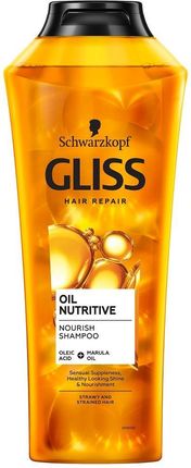 Gliss Oil Nutritive Shampoo Odżywczy Szampon Do Włosów Przesuszonych I Nadwyrężonych 400 ml