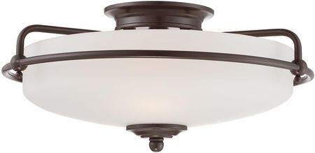 Lampa Sufitowa Plafon Griffin Elstead Lighting 3Xe27 60 W Stal, Szkło Opalowe Brąz Palladiański