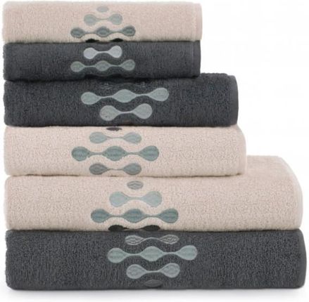Komplet ręczników Krople 2/30x50 50x90 70x130 szary