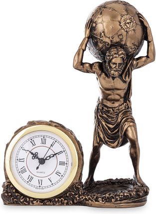 złota ozdoba figurka dekoracyjna atlas z zegarem 172841