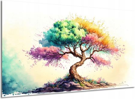 Aleobrazy Obraz Na Płótnie Drzewo 10 Kolorowe Bonsai 120x80