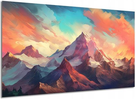 Aleobrazy Obraz Pejzaż 23 Abstrakcja Góry Kolorowe 120x80cm