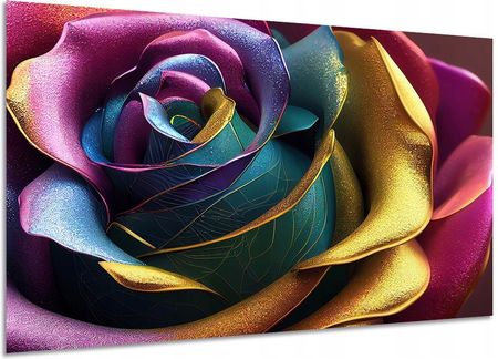 Aleobrazy Obraz Kwiaty 13 Róża Kolorowa 120x80cm Artystyczna