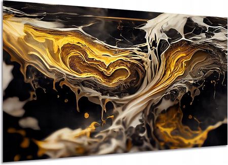 Aleobrazy Obraz Abstrakcja 21 Gold Black 120x80 Złoty Czarny