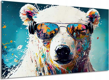 Aleobrazy Obraz Miś 7 Niedźwiedź Polarny W Okularach 120x80