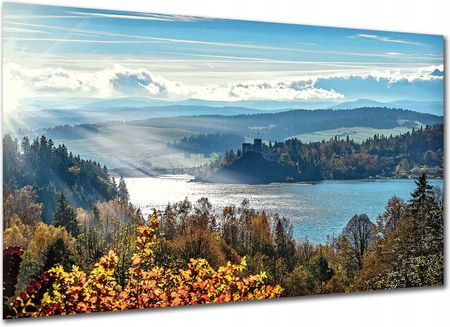 Aleobrazy Obraz Do Salonu Pejzaż W1- 120x80cm Góry Jezioro