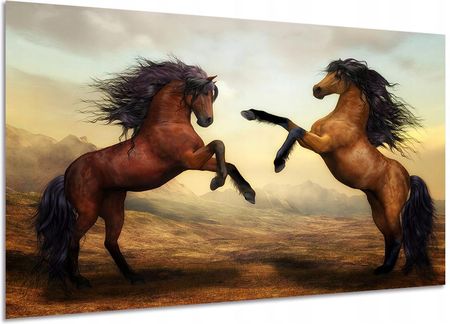 Aleobrazy Obraz Konie 9 Duży 120x80 Dzikie Konie Drukowany