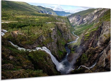 Aleobrazy Obraz Wodospad 3 120x80cm W Górach Kanion Natura