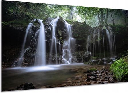 Aleobrazy Obraz Wodospad 4 W Lesie 120x80cm Klimatyczny