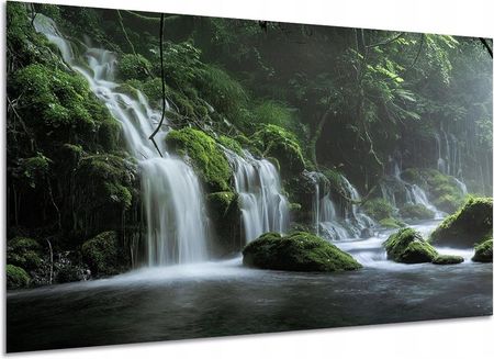Aleobrazy Obraz Wodospad 6 W Lesie 120x80cm Ciemny Las