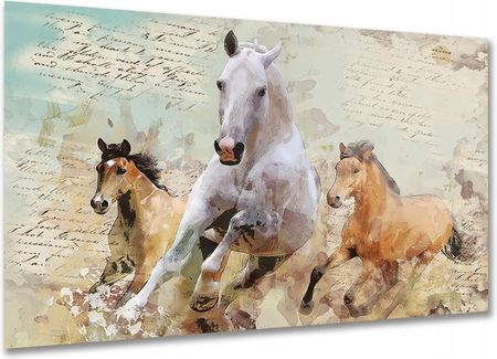Aleobrazy Obraz Do Salonu Konie K3 120x80cm Zwierzęta Loft