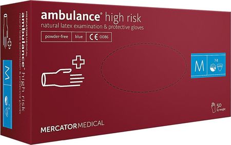 Mercator Medical Rękawice Lateksowe Rmm-Ambulance_L Kolor Niebieski