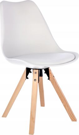 Krzesło Nowoczesne Skandynawskie Białe Evisu Eko Poduszka 14165515141
