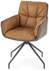 Halmar Krzesło K523 Materiał Tkanina Eco Skóra Brązowy Ciemny Brąz Stal Malowana Proszkowo 20205