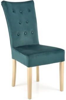 Halmar Krzesło Vermont Dąb Miodowy Tapicerka Monolith 37 ( Ciemny Zielony ) 20265