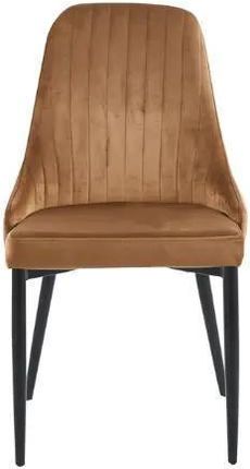 Kontrast Nowoczesne Krzesło Tapicerowane Welurowe Eva 47X60X89 Cm Beżowe 115932