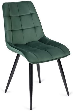 Elior Zielone Pikowane Welurowe Krzesło Vano 34741