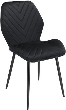 Elior Czarne Krzesło Tapicerowane Metalowe Z Przeszyciami Upio 32518
